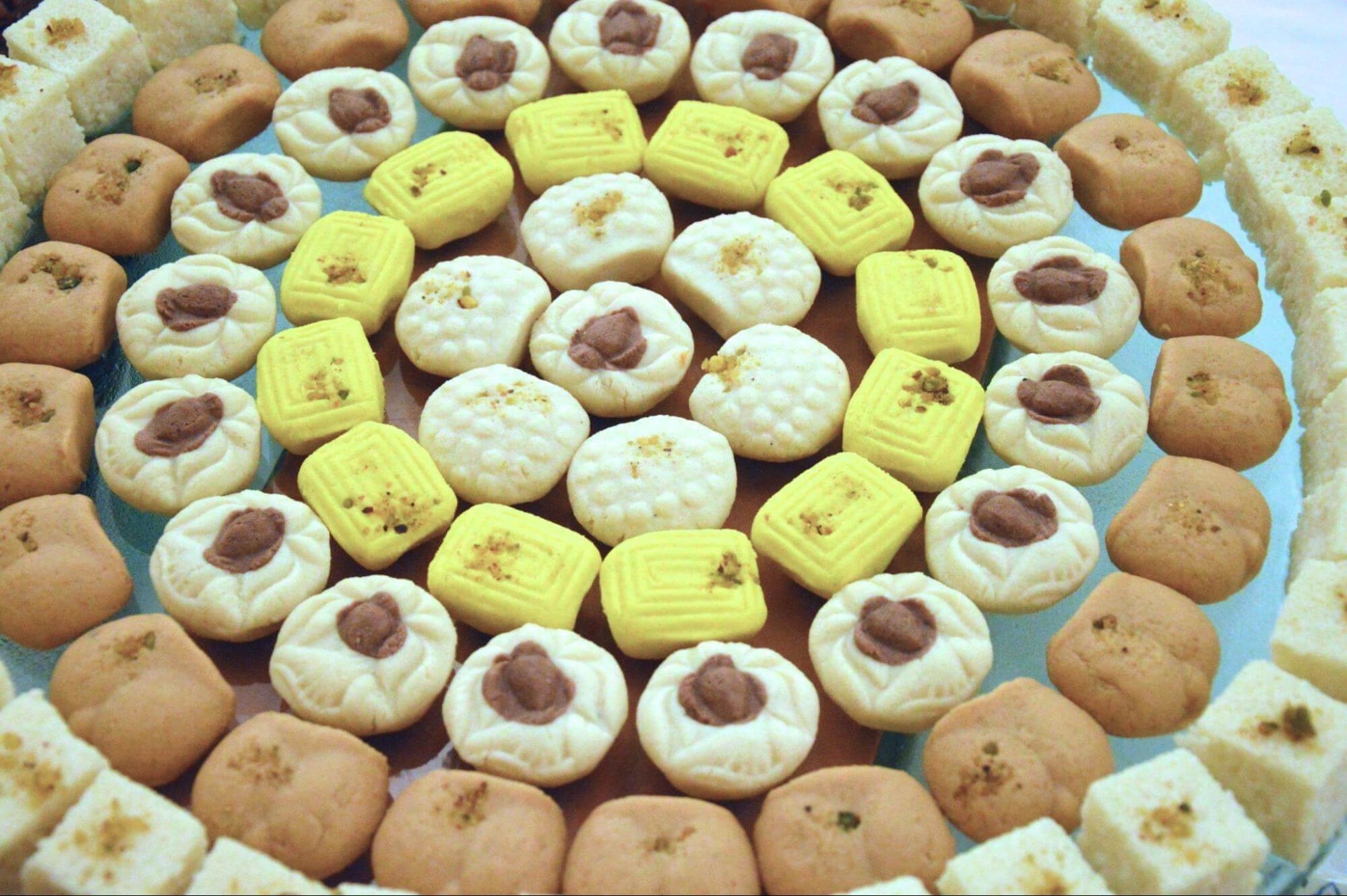 Different flavours and designs of sandesh