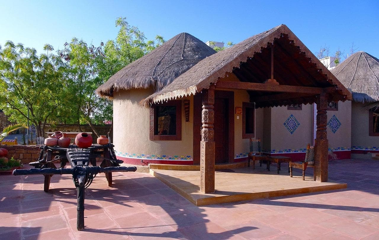 Traditional bhungas houses in Kutch