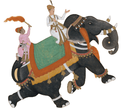 Painting of elephant riders